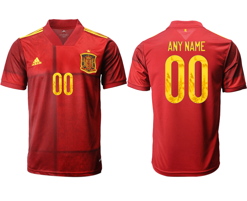 Men 2021 Europe Spain home AAA version Custom soccer jerseys